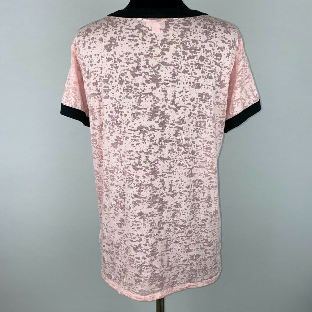 LuLaRoe Liv T S One Of A Kind Butterfly Burnout Ringer Tee - Picture 8 of 11